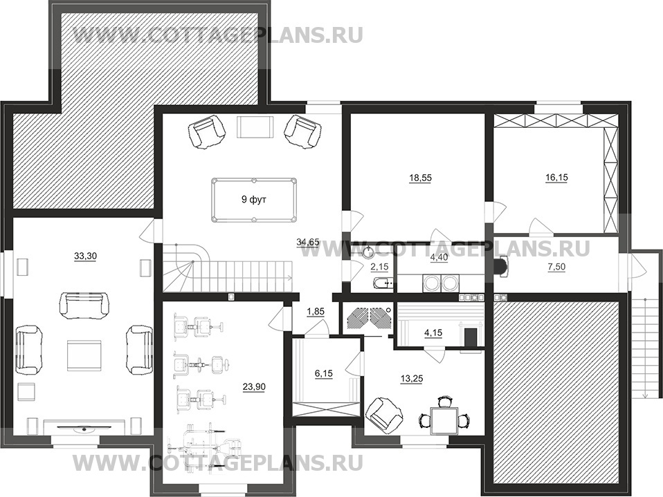 Поэтажные планы проект дома 28-22 общ. площадь 351,65 м2