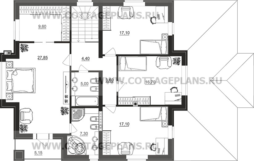 Поэтажные планы проект дома 201-49 общ. площадь 333,00 м2