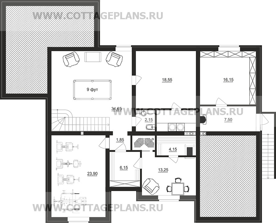 Поэтажные планы проект дома 76-18 общ. площадь 361,60 м2