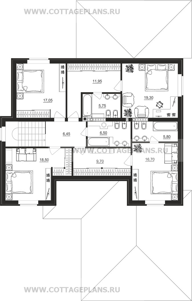 Поэтажные планы проект дома 24-59 общ. площадь 440,70 м2