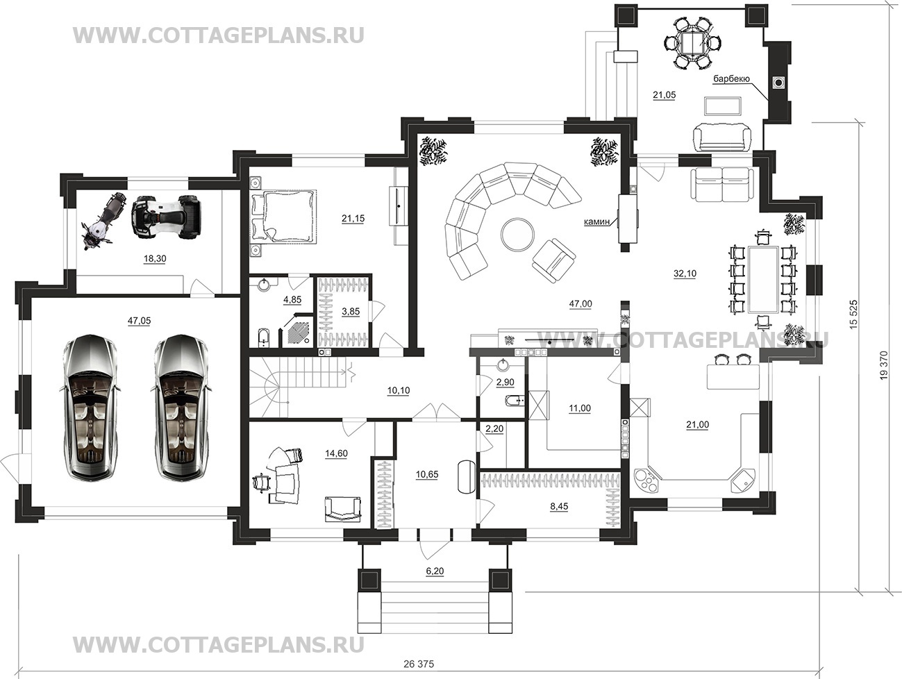 Поэтажные планы проект дома 105-04 общ. площадь 617,10 м2