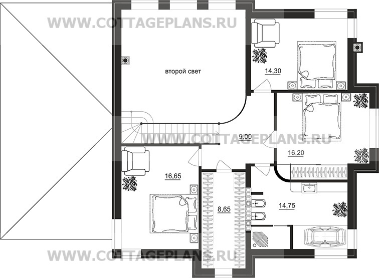Поэтажные планы проект дома 104-59 общ. площадь 200,60 м2