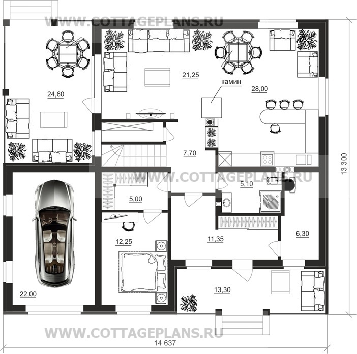 Поэтажные планы проект дома 22-62 общ. площадь 224,75 м2