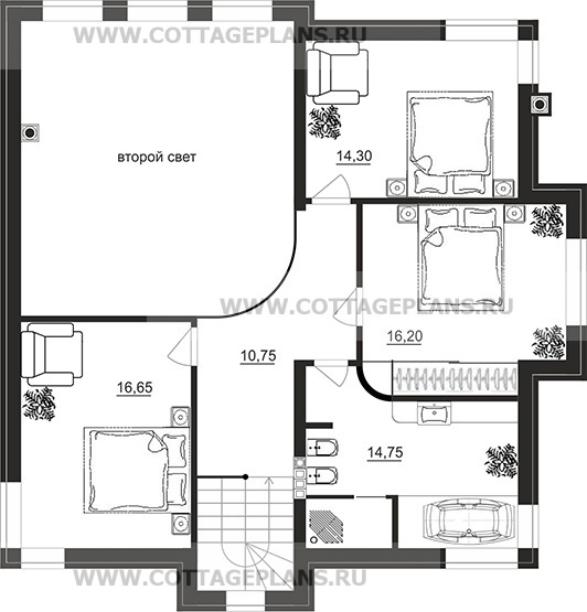 Поэтажные планы проект дома 204-53 общ. площадь 167,95 м2
