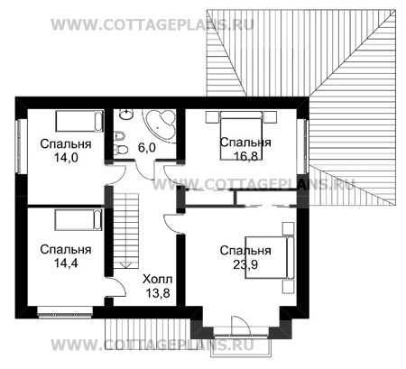 Поэтажные планы проект дома 50-73 общ. площадь 225,1м2