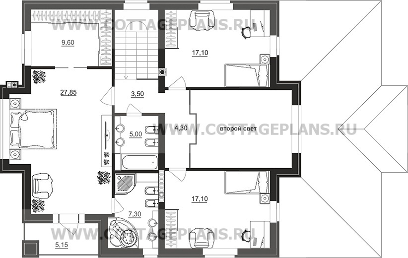 Поэтажные планы проект дома 201-52 общ. площадь 317,00 м2