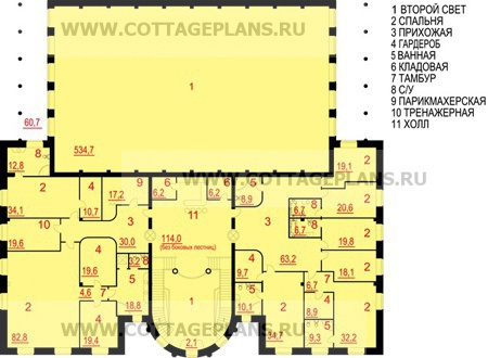 Поэтажные планы проект дома 47-87 общ. площадь 4500 м2