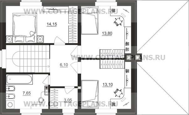 Поэтажные планы проект дома 92-32 общ. площадь 117,90 м2