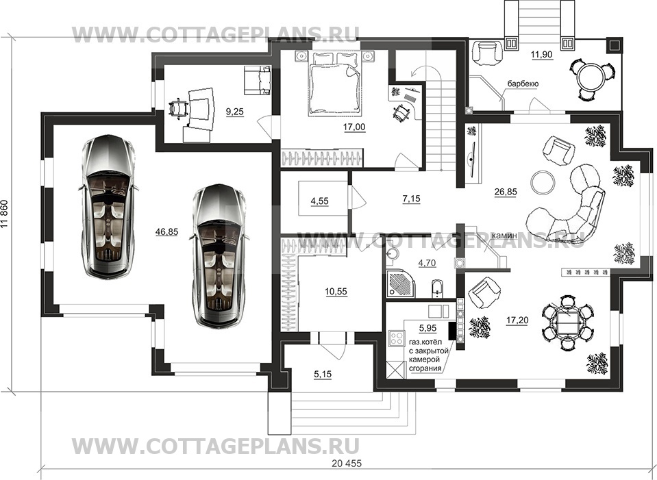 Поэтажные планы проект дома 75-08 общ. площадь 258,35 м2