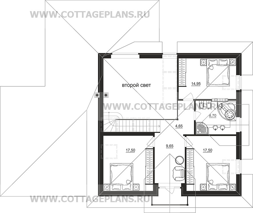 Поэтажные планы проект дома 75-74 общ. площадь 218,50 м2