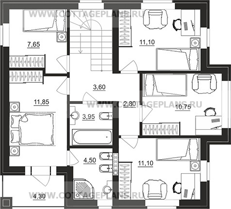 Поэтажные планы проект дома 96-03 общ. площадь 188,10 м2