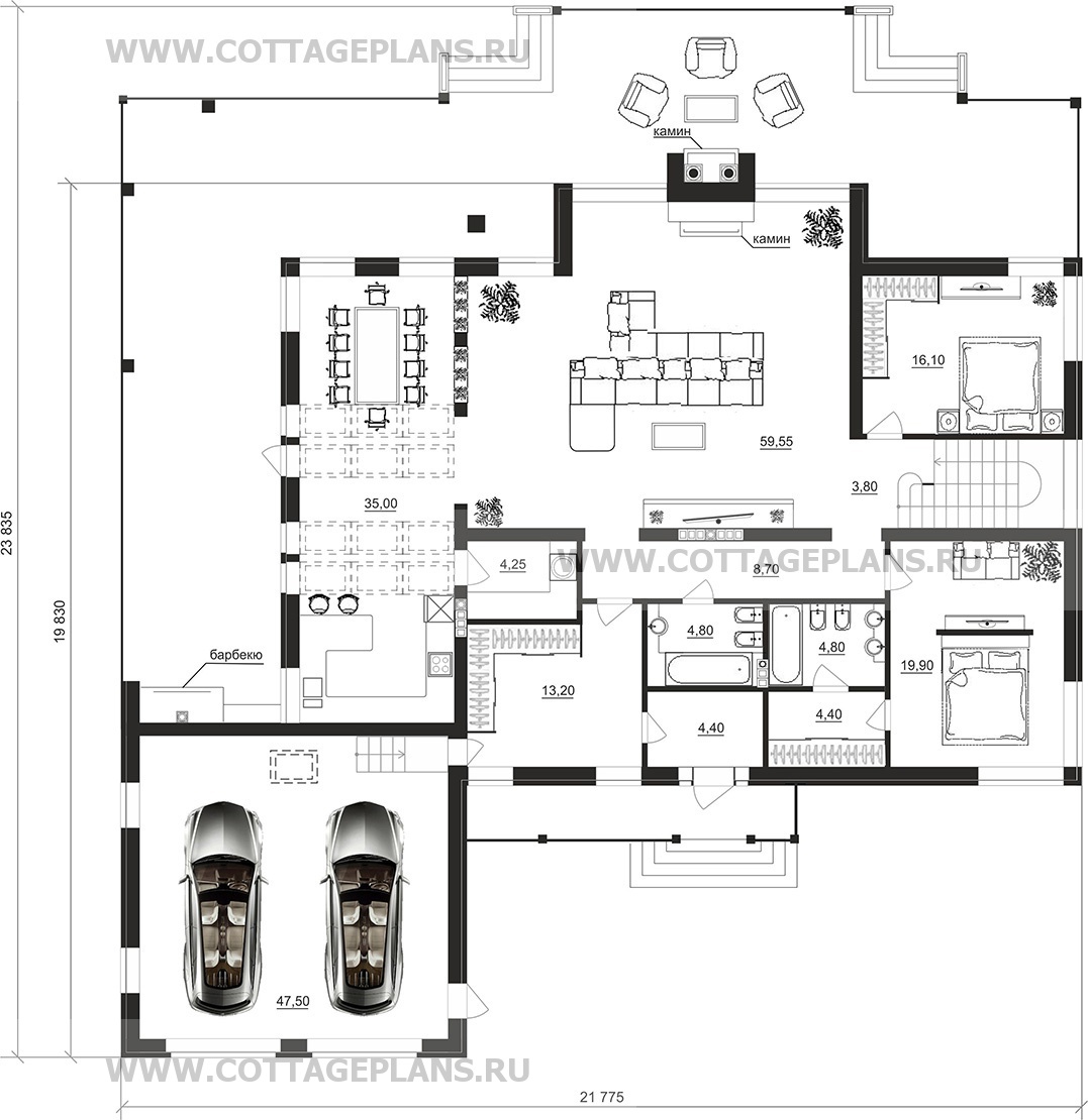Поэтажные планы проект дома 201-53 общ. площадь 579,60 м2