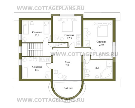 Поэтажные планы проект дома 31-35 общ. площадь 320м2