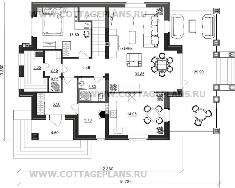 Поэтажные планы проект дома 200-42 общ. площадь 178,20 м2