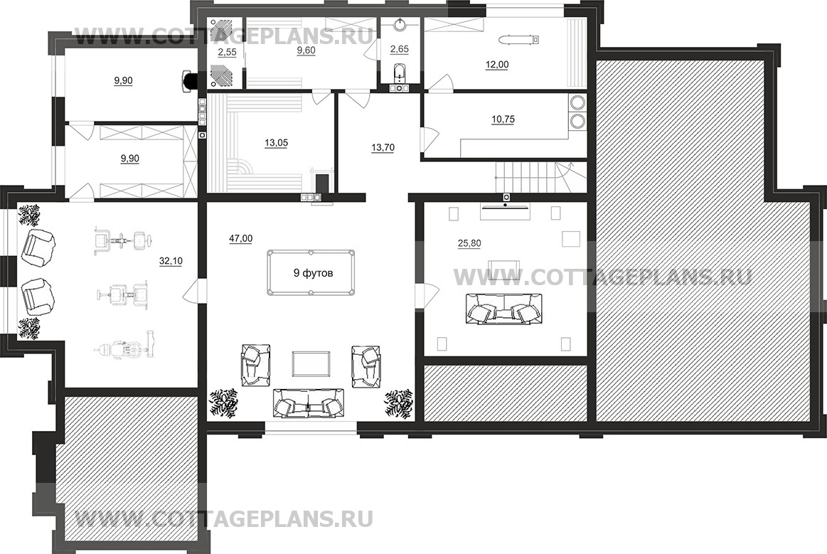 Поэтажные планы проект дома 103-41 общ. площадь 561,1 м2