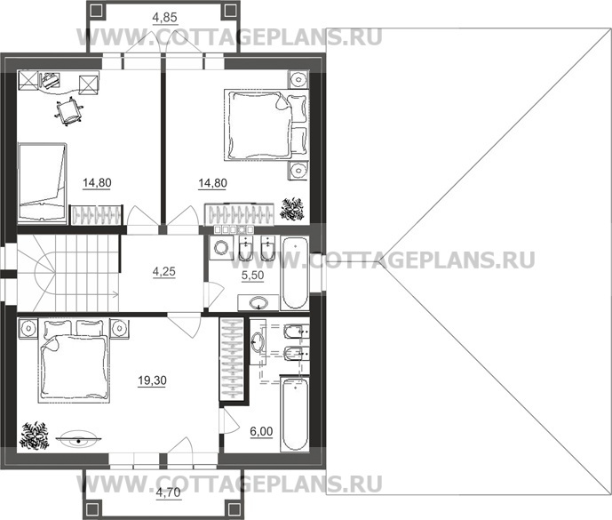 Поэтажные планы проект дома 15-60 общ. площадь 194,55 м2
