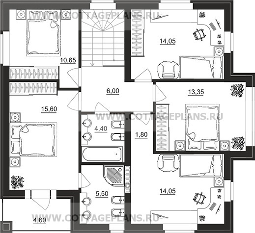 Поэтажные планы проект дома 76-04 общ. площадь 235,50 м2