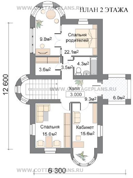 Поэтажные планы проект дома 32-13 общ. площадь 289,7м2