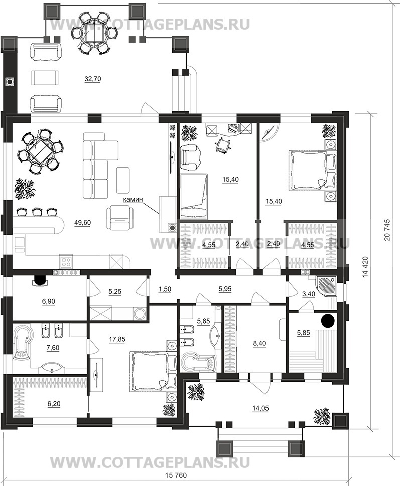 Поэтажные планы проект дома 700-17 общ. площадь 168,85 м2