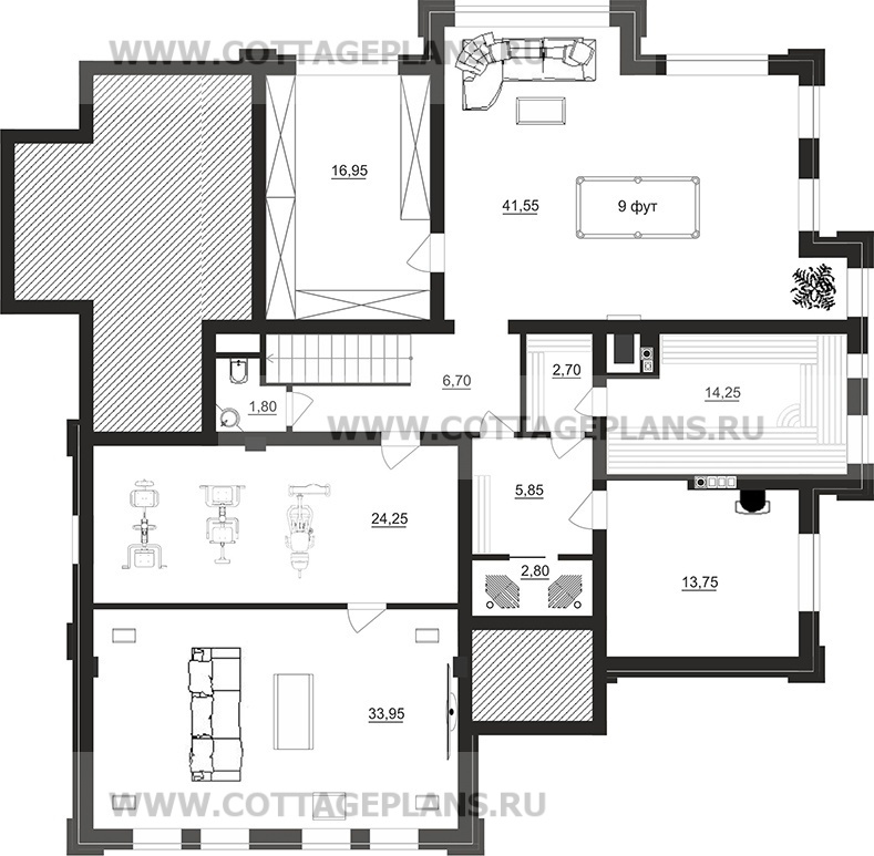 Поэтажные планы проект дома 203-08 общ. площадь 450,90 м2