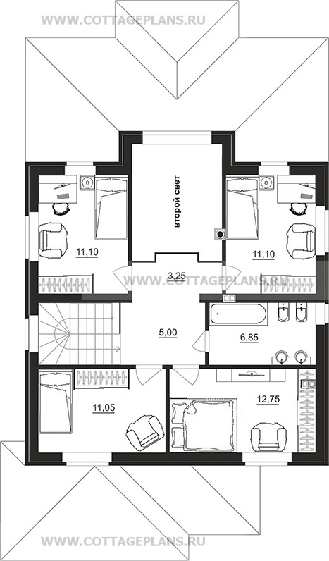 Поэтажные планы проект дома 77-06 общ. площадь 139,85 м2