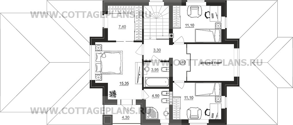 Поэтажные планы проект дома 77-21 общ. площадь 179,00 м2