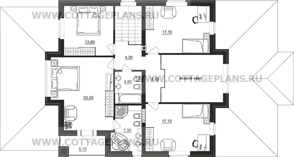 Поэтажные планы проект дома 97-20 общ. площадь 229,35 м2