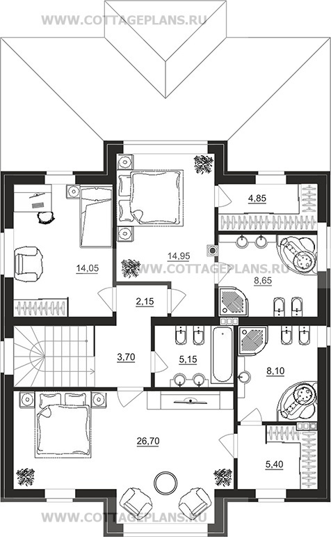 Поэтажные планы проект дома 29-48 общ. площадь 184,00 м2