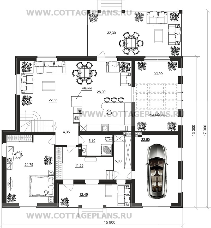 Поэтажные планы проект дома 14-75 общ. площадь 364,15 м2