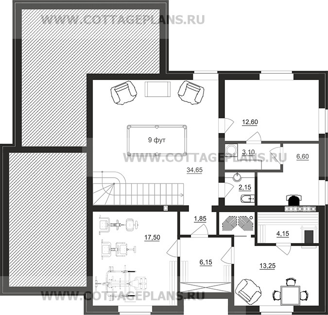Поэтажные планы проект дома 76-13 общ. площадь 299,50 м2