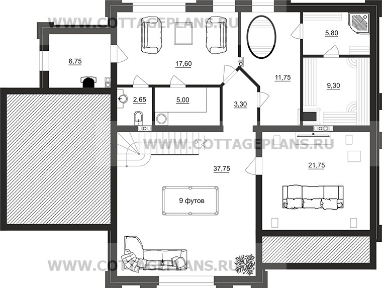Поэтажные планы проект дома 105-36 общ. площадь 346,60 м2