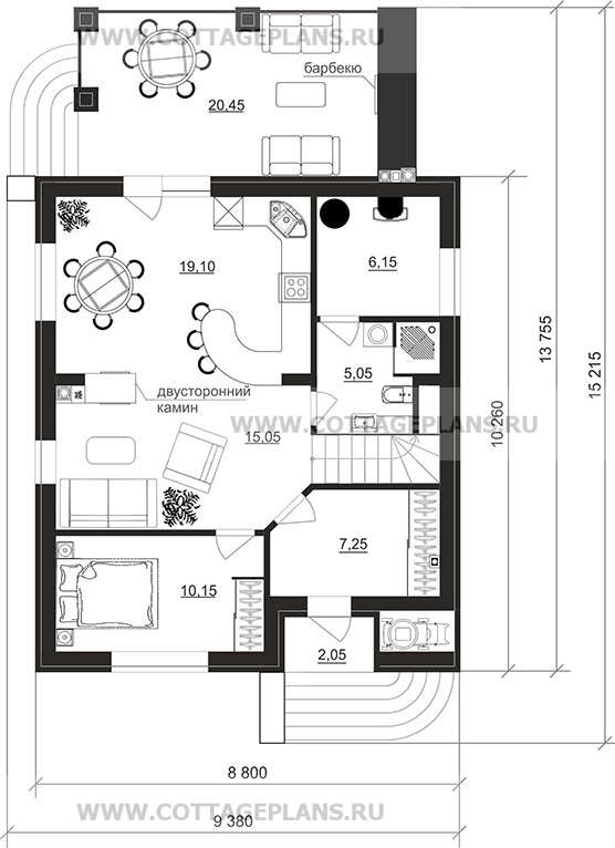 Поэтажные планы проект дома 204-80 общ. площадь 128,75 м2