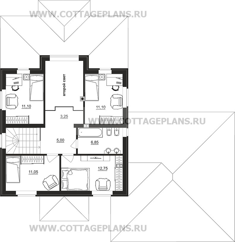 Поэтажные планы проект дома 97-12 общ. площадь 183,85 м2