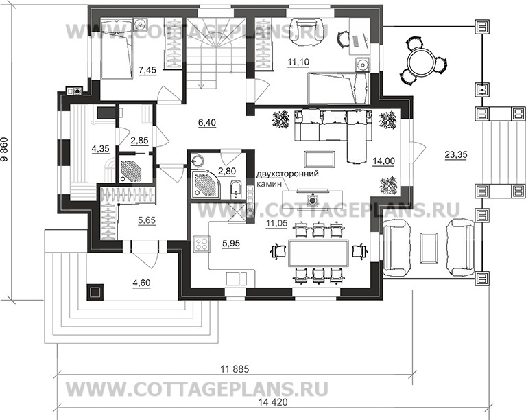Поэтажные планы проект дома 101-41 общ. площадь 214,85 м2