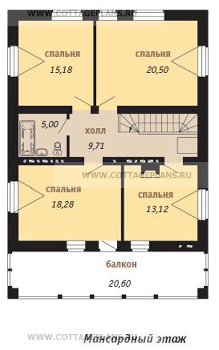 Поэтажные планы проект дома 32-52 общ. площадь 289.0м2