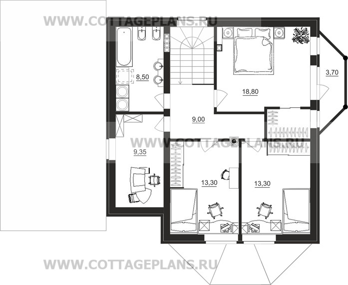 Поэтажные планы проект дома 87-19 общ. площадь 168,9 м2