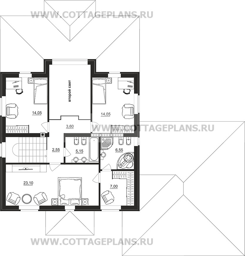 Поэтажные планы проект дома 78-13 общ. площадь 308,30м2