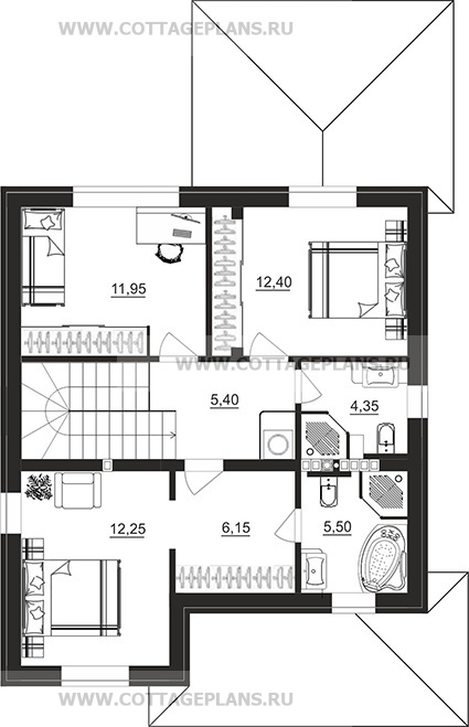 Поэтажные планы проект дома 106-65 общ. площадь 117,20м2