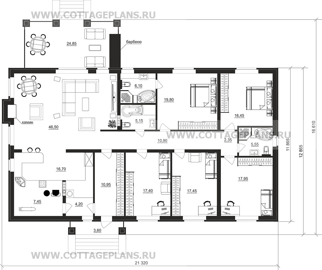 Поэтажные планы проект дома 702-44 общ. площадь 199,55 м2
