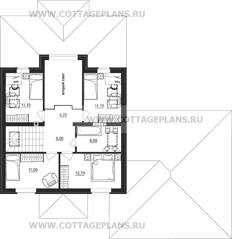 Поэтажные планы проект дома 200-11 общ. площадь 184,10 м2