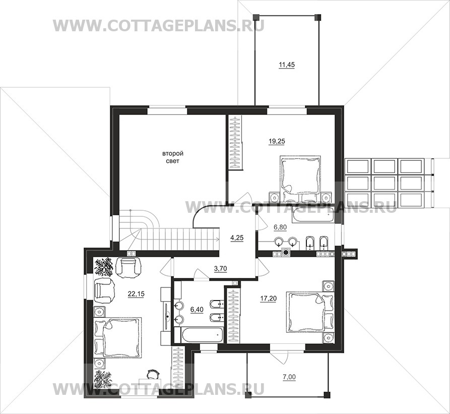 Поэтажные планы проект дома 98-37 общ. площадь 433,90 м2