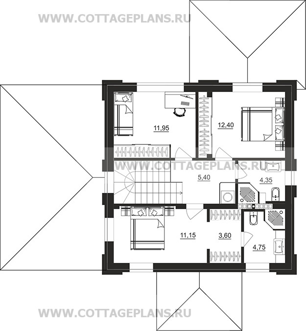 Поэтажные планы проект дома 106-83 общ. площадь 131,80м2