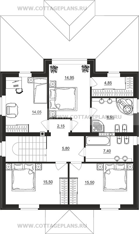 Поэтажные планы проект дома 29-57 общ. площадь 176,70 м2