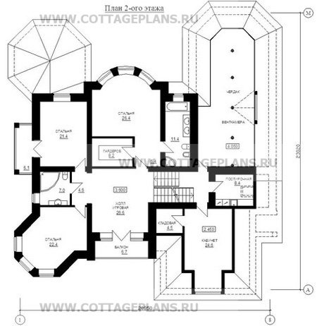 Поэтажные планы проект дома 47-52 общ. площадь 617,33 м2