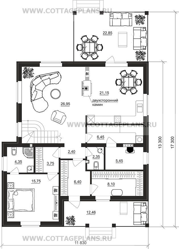 Поэтажные планы проект дома 14-05 общ. площадь 202,45 м2
