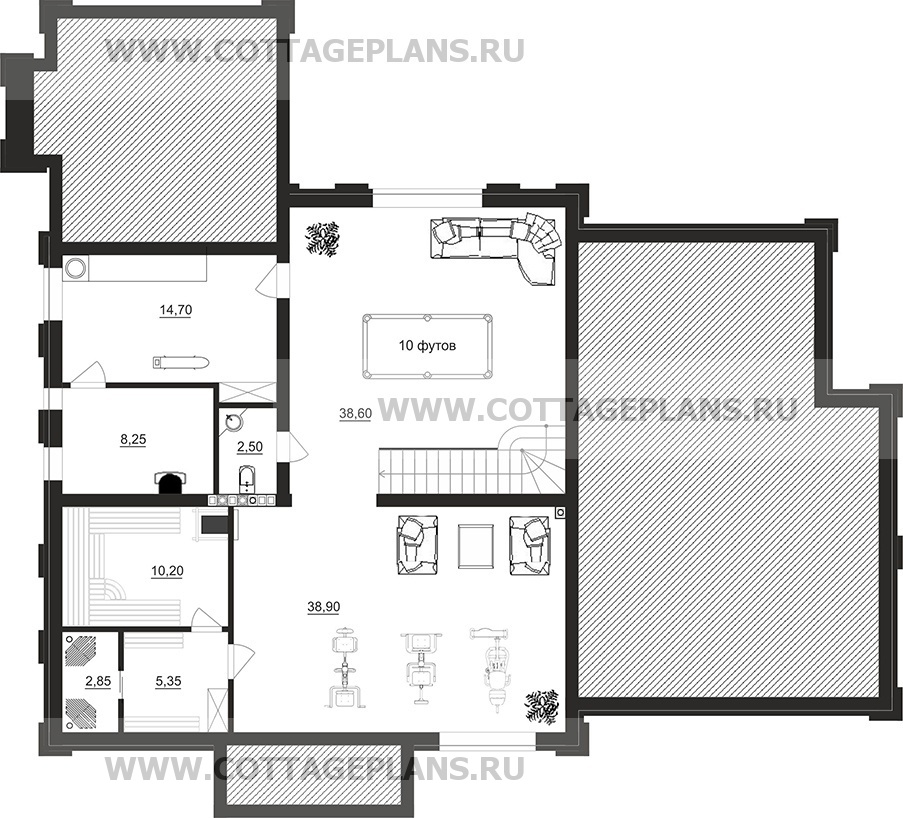 Поэтажные планы проект дома 105-30 общ. площадь 431,65 м2