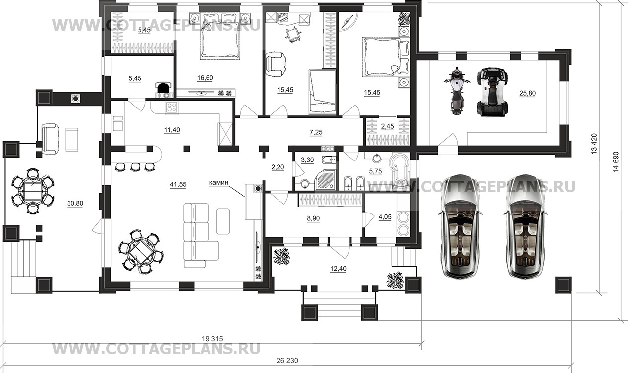 Поэтажные планы проект дома 90-69 общ. площадь 170,25 м2