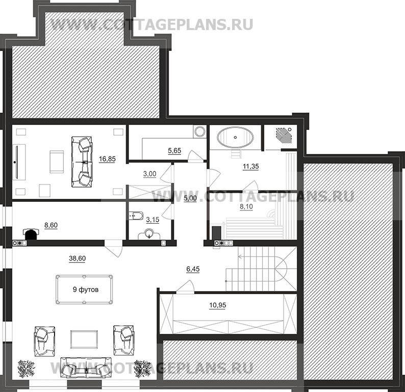 Поэтажные планы проект дома 91-71 общ. площадь 265,10 м2