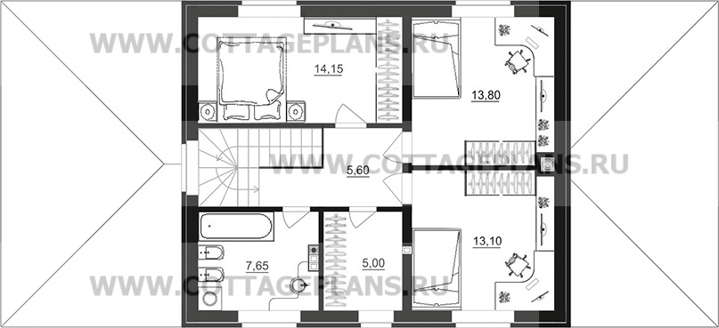 Поэтажные планы проект дома 74-41 общ. площадь 160,50 м2