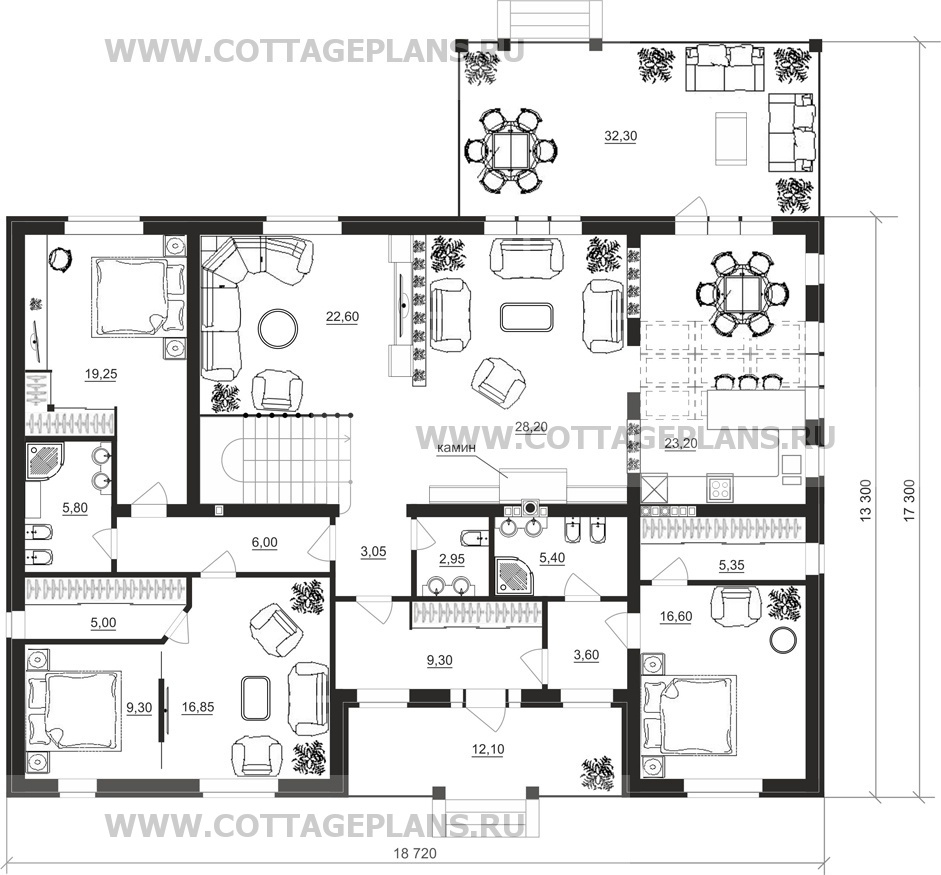 Поэтажные планы проект дома 76-40 общ. площадь 474,45 м2